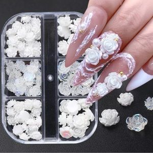 90 Pcs Camellia Rose Nail Decoration